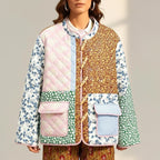 Patchwork Pastel Padded Pattern Puffer - Koda Store - Free Shipping