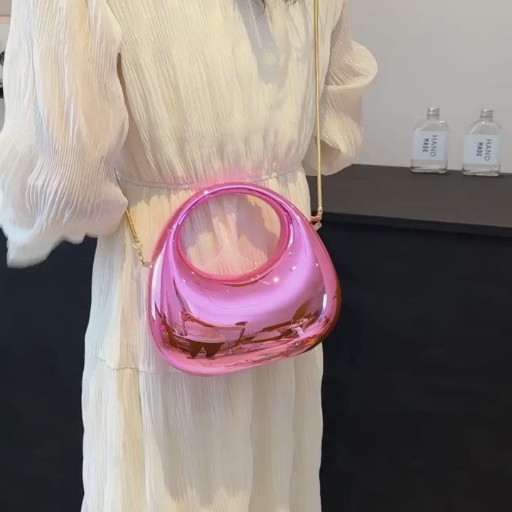 Juniper Metallic Bubble Clutch