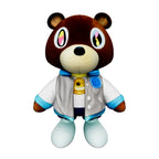 A detailed 3D model of a Kanye West bear plush toy featuring a brown bear in a light blue jacket, white shirt, and blue pants, designed as a collectible pop‑culture plush for gifting, home décor, and fan merchandise.