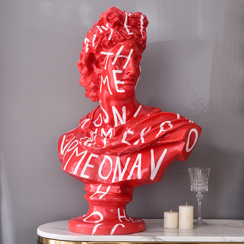 Apollo Bust Statue - Pop Art Blue Graffiti Series - Koda Store - Free Shipping