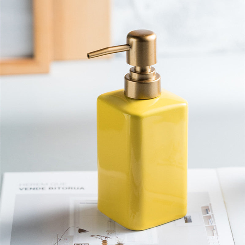 Minimalist Luxe Solid Colour Block Ceramic Liquid Refillable Soap Dispenser - KODA STORE | Fashion x Homewares