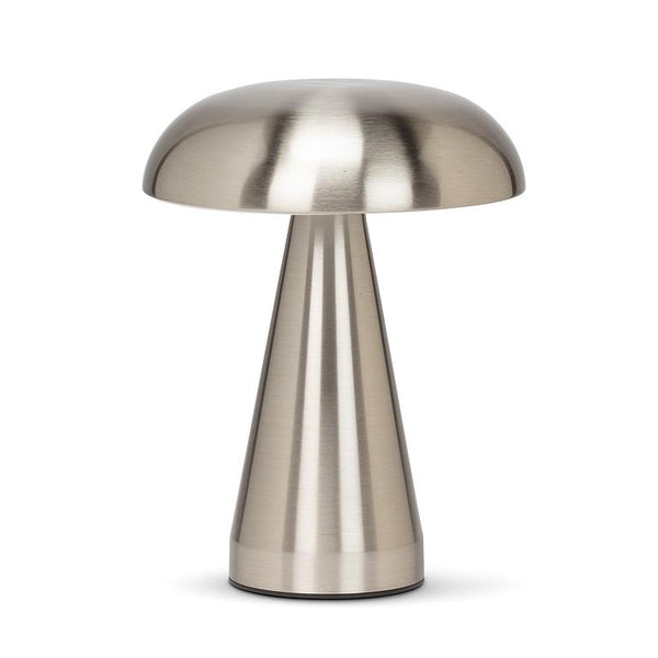 Metal Mushroom Cordless & Dimmable Tabletop Touch Lamp
