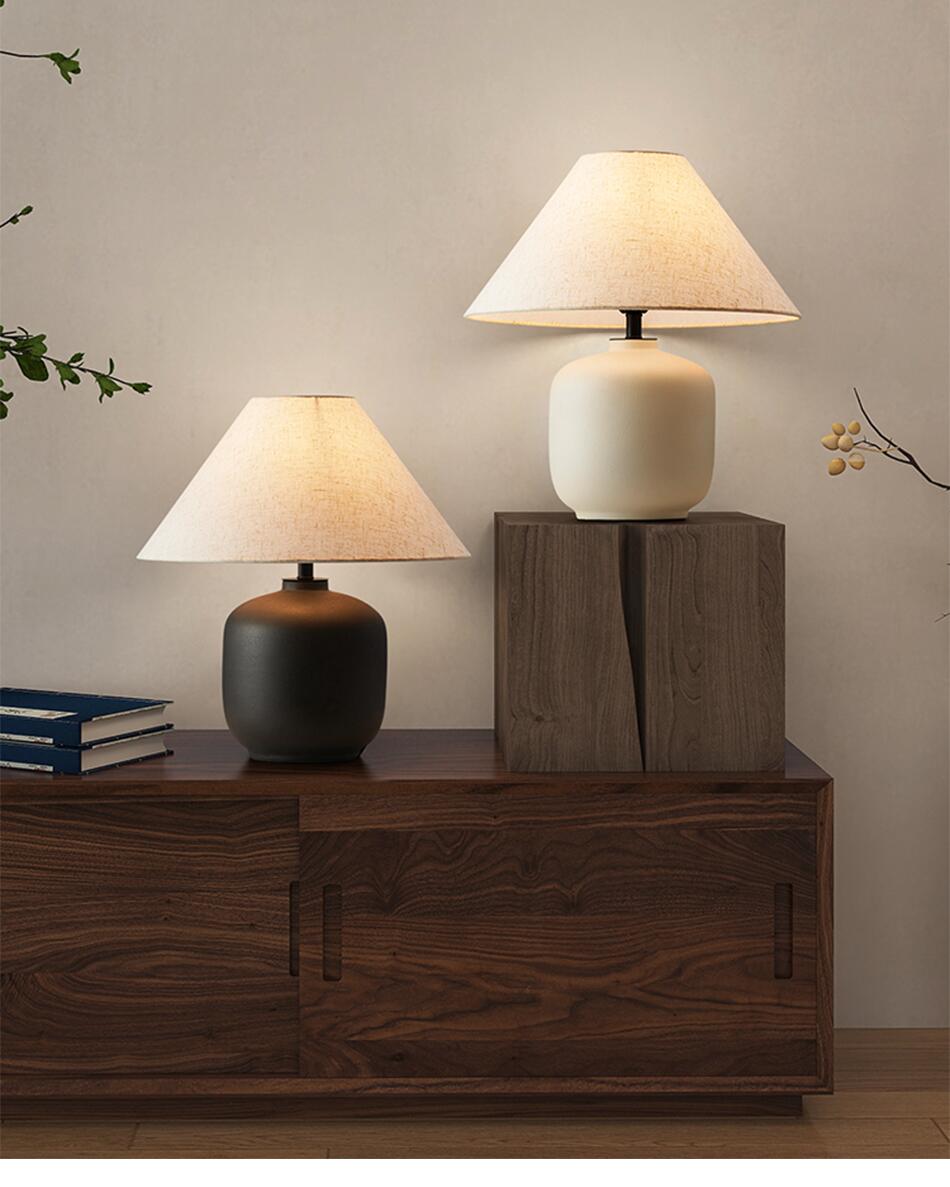 Wabi Sabi Linen & Ceramic Table Lamp