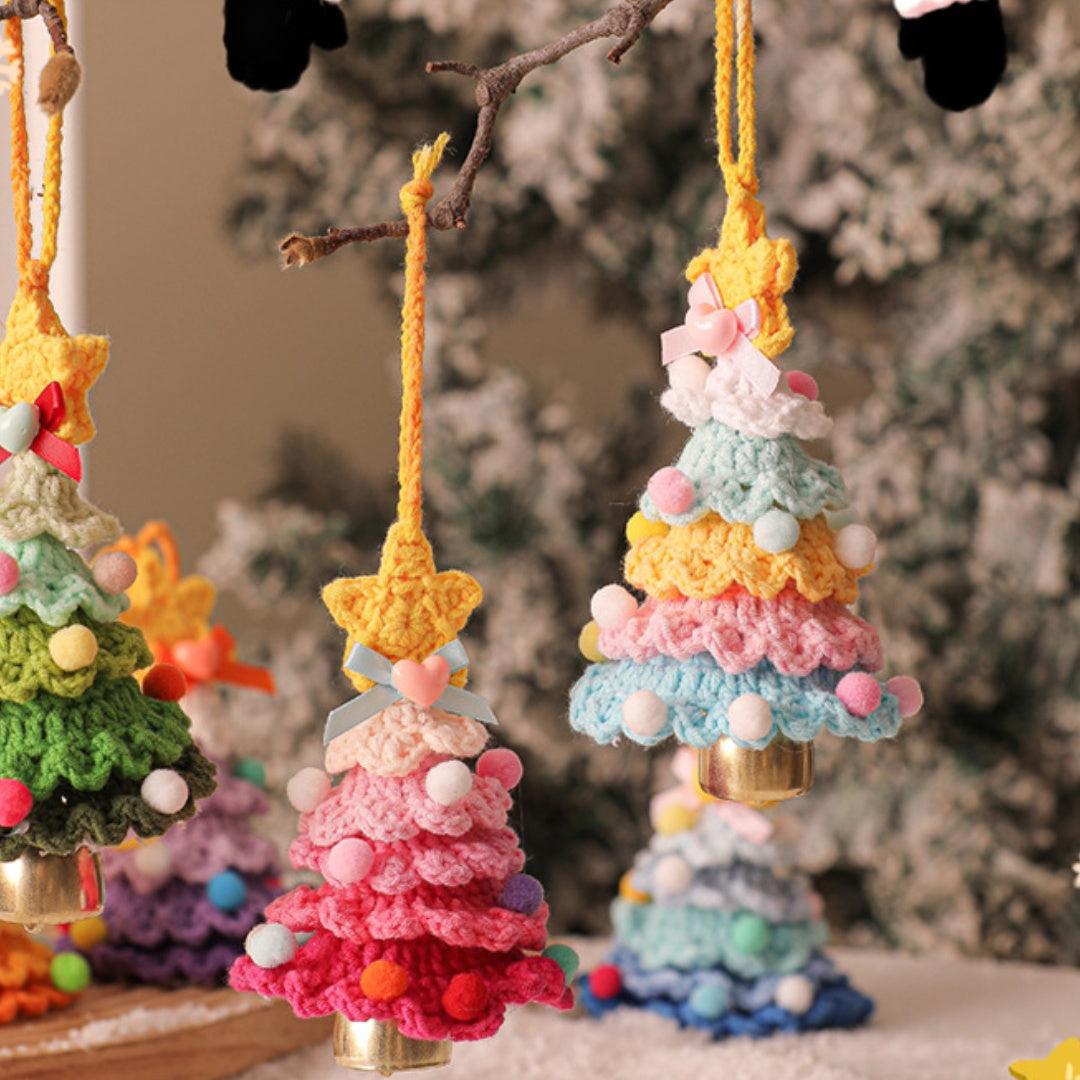 Pastel Knit Christmas Tree Ornaments - Koda Store - Free Shipping