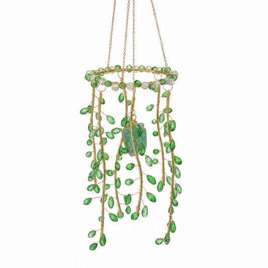 Fairycore Beaded Crystal Prism Plant Suncatcher