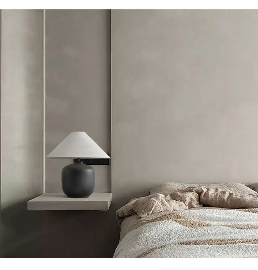 Wabi Sabi Linen & Ceramic Table Lamp