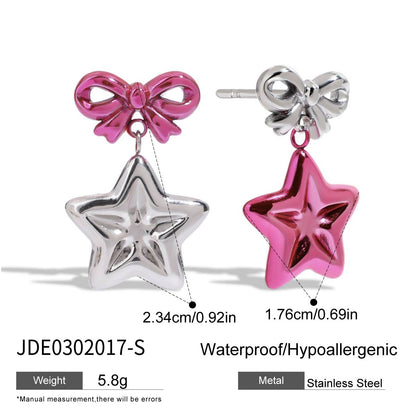 Lacey Bow Star Stud Earrings Shop name