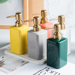 Minimalist Luxury Solid Colour Block Ceramic Liquid Refillable Soap Dispenser Shop name