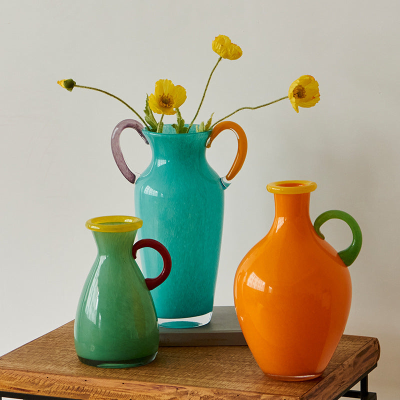 Vintage Style Stained Glass Vase