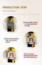 50*50mm Square Custom Photo Magnet Maker Kit - Press Push  Machine, Cutter & 100 Acrylic Pieces Set