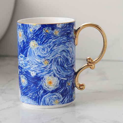 Vincent Van Gogh Starry Night Ceramic Bathroom Essentials Set Shop name