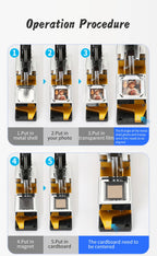 50*50mm Square Custom Photo Magnet Maker Kit - Press Push  Machine, Cutter & 100 Acrylic Pieces Set