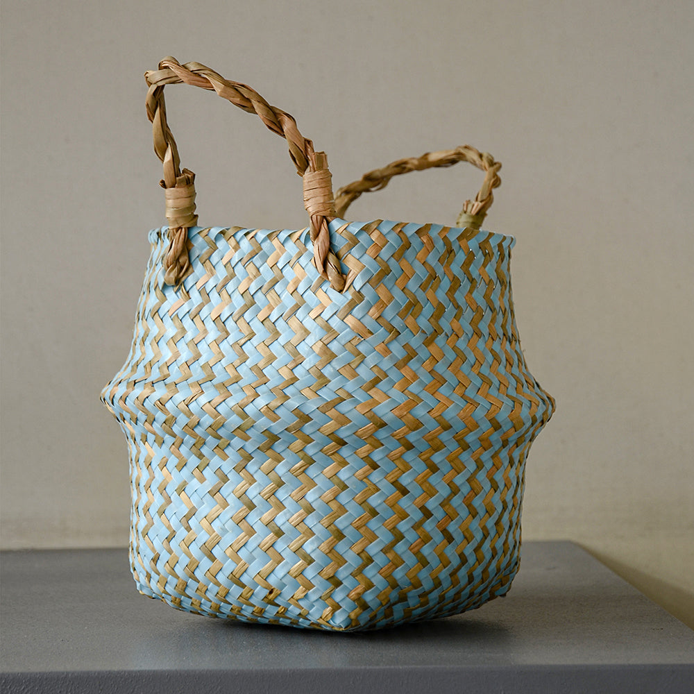 Boho Striped Wicker Storage Basket Koda Fashion & Decor