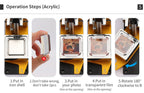 50*50mm Square Custom Photo Magnet Maker Kit - Press Push  Machine, Cutter & 100 Acrylic Pieces Set