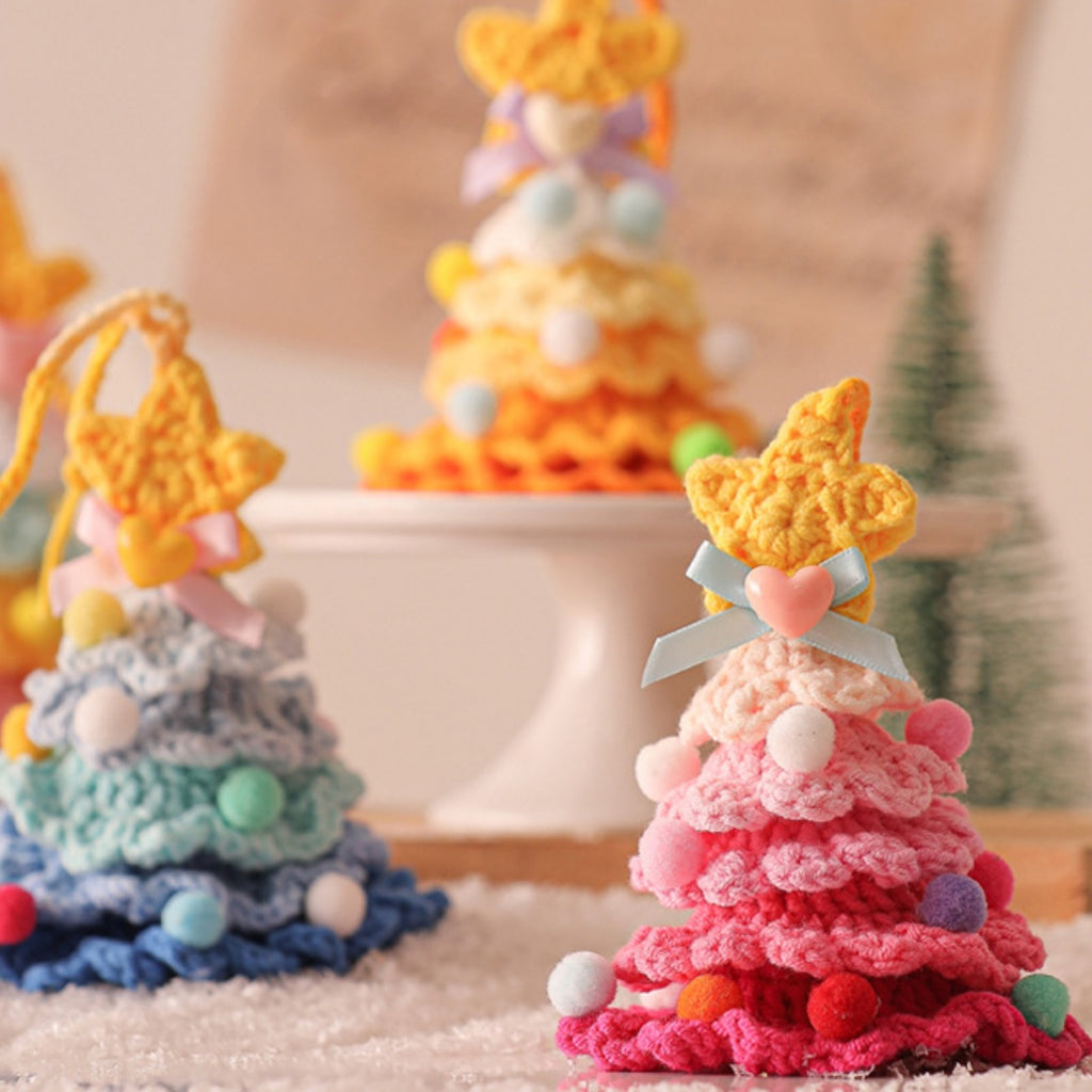 Pastel Knit Christmas Tree Ornaments - Koda Store - Free Shipping