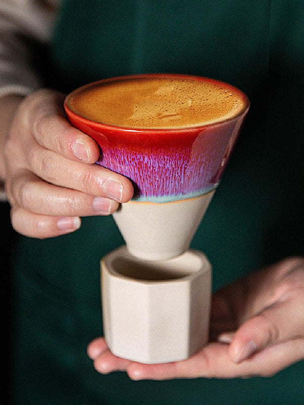 Retro Ceramic Espresso Cup with Base 190ml – Koda Store Official