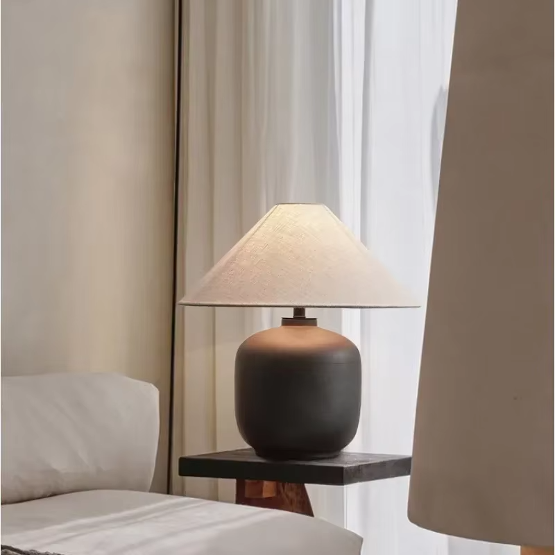 Wabi Sabi Linen & Ceramic Table Lamp