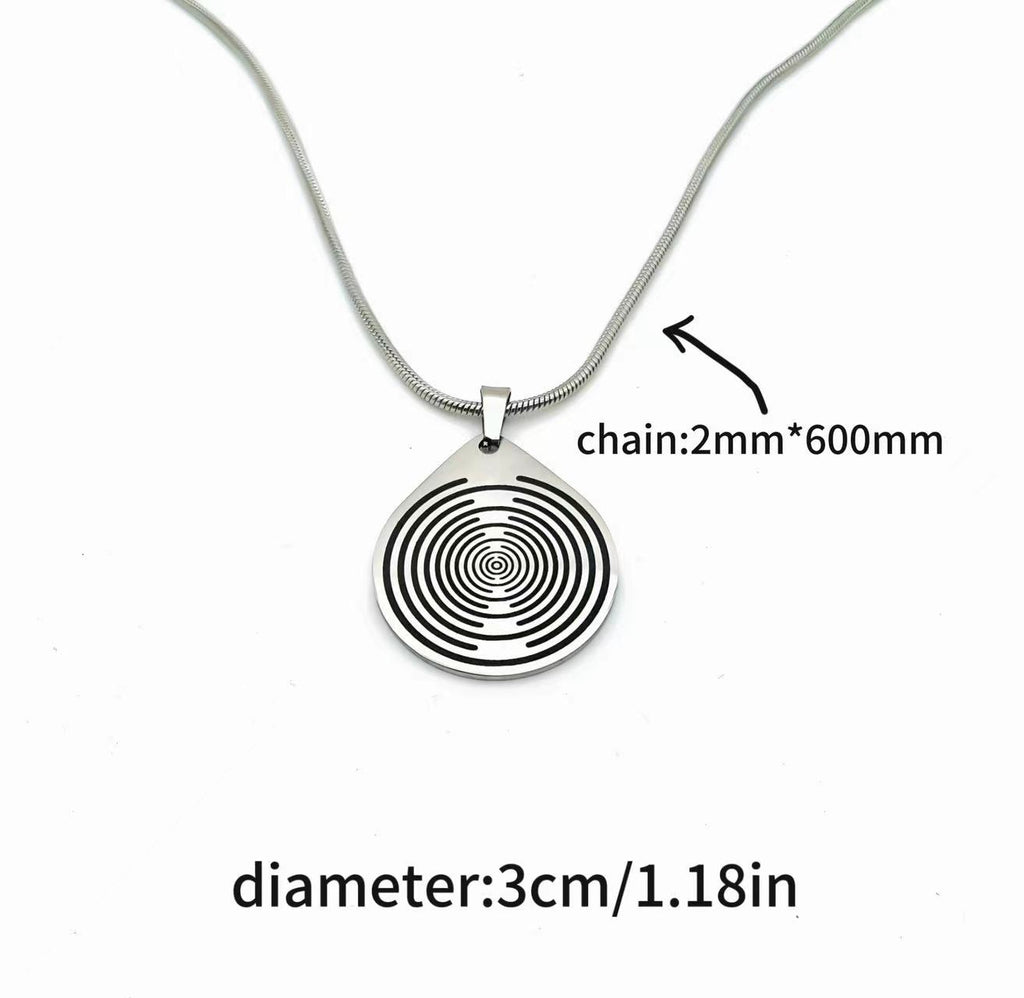 Stainless Steel Spiral Pendant Necklace | Lakhovsky MWO Tesla Coin Design