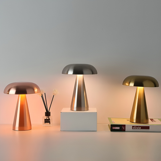 Metal Mushroom Cordless & Dimmable Tabletop Touch Lamp - KODA STORE | Fashion x Homewares