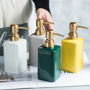 Minimalist Luxury Solid Colour Block Ceramic Liquid Refillable Soap Dispenser Shop name