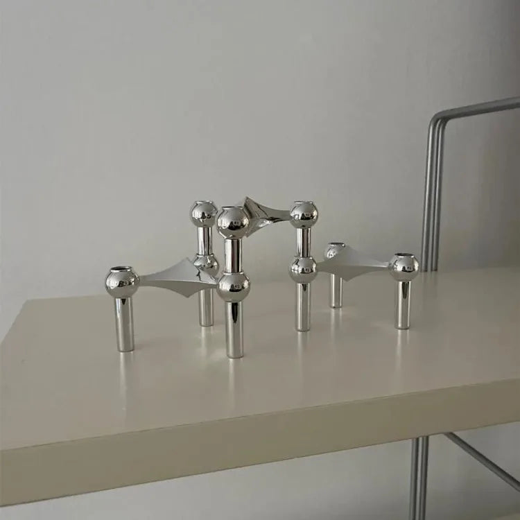 Stackable Molecular Structure Metal Taper Candle Holder Koda Store