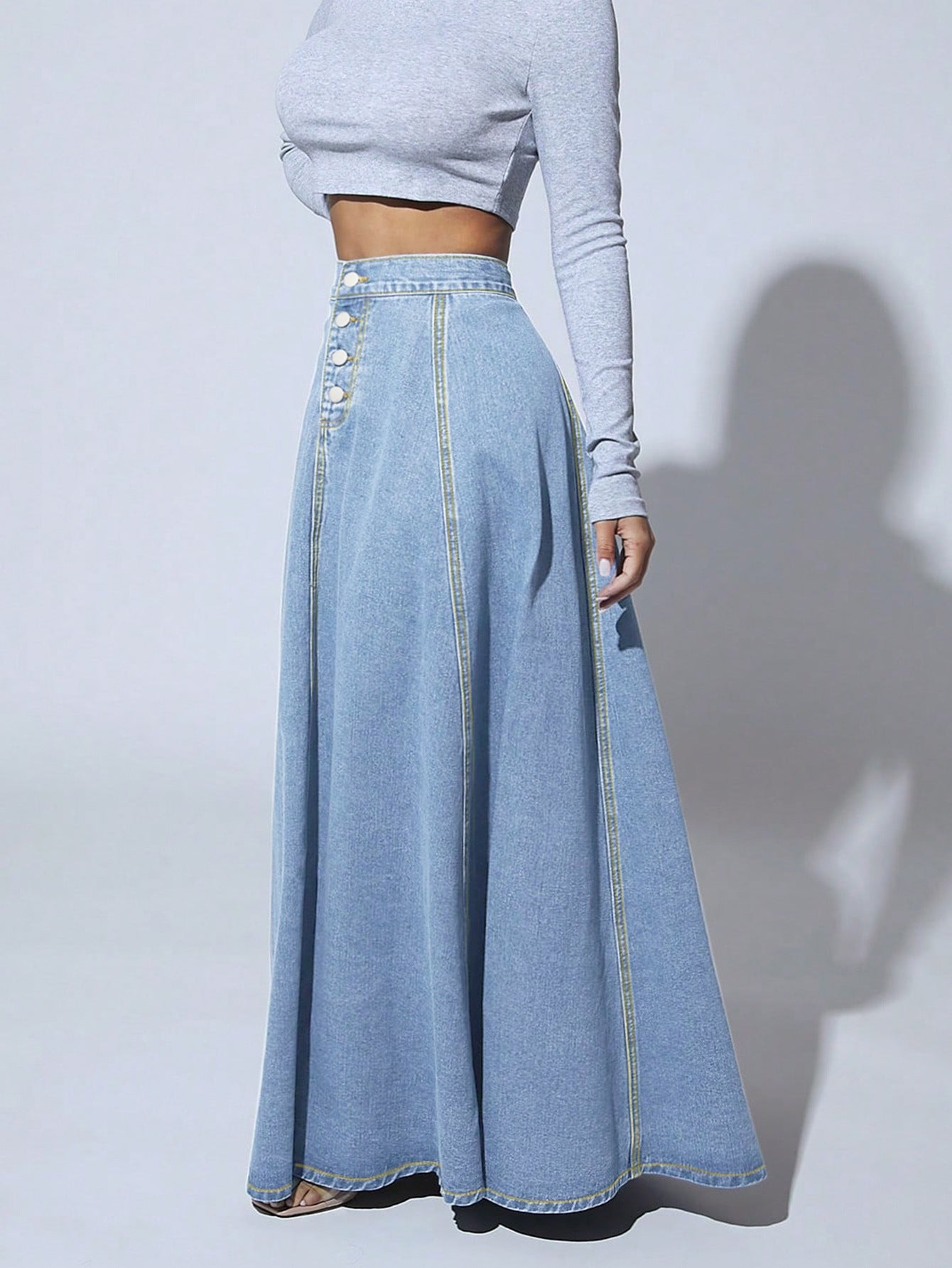 Meridian Denim Maxi Skirt - Koda Store - Free Shipping