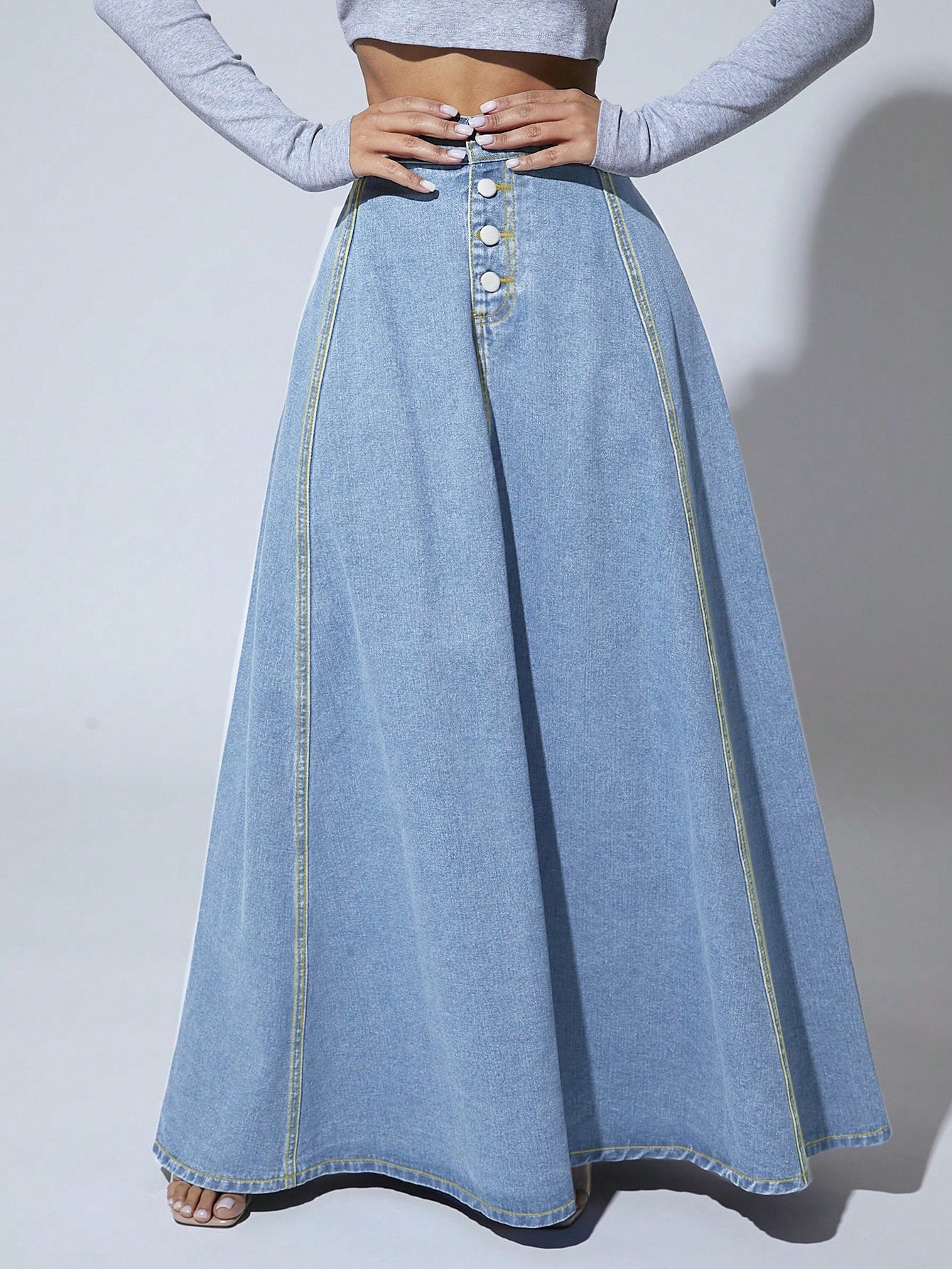 Meridian Denim Maxi Skirt - Koda Store - Free Shipping