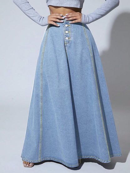 Meridian Denim Maxi Skirt - Koda Store - Free Shipping