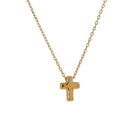 Petite Gold Cross Pendant Necklace