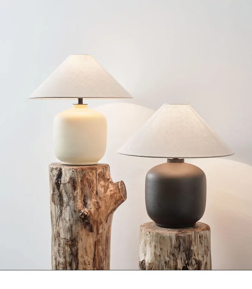 Wabi Sabi Linen & Ceramic Table Lamp