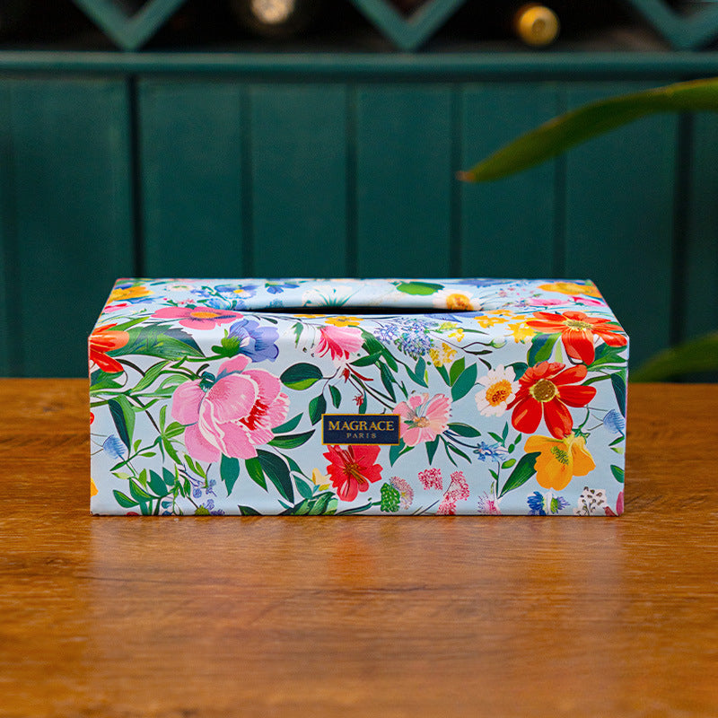 Magrace Paris Leather Decorative Country Style Floral Tissue Box Cover Shop name