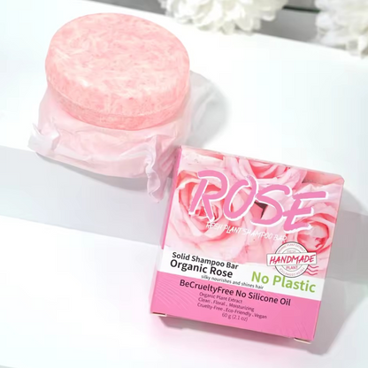 Vegan Organic Rose Solid Shampoo Soap Bar | Silicone -Free