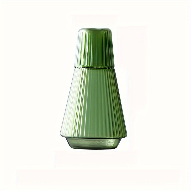 Vintage Ribbed Heat-Resistant Glass Water Pitcher - 1L