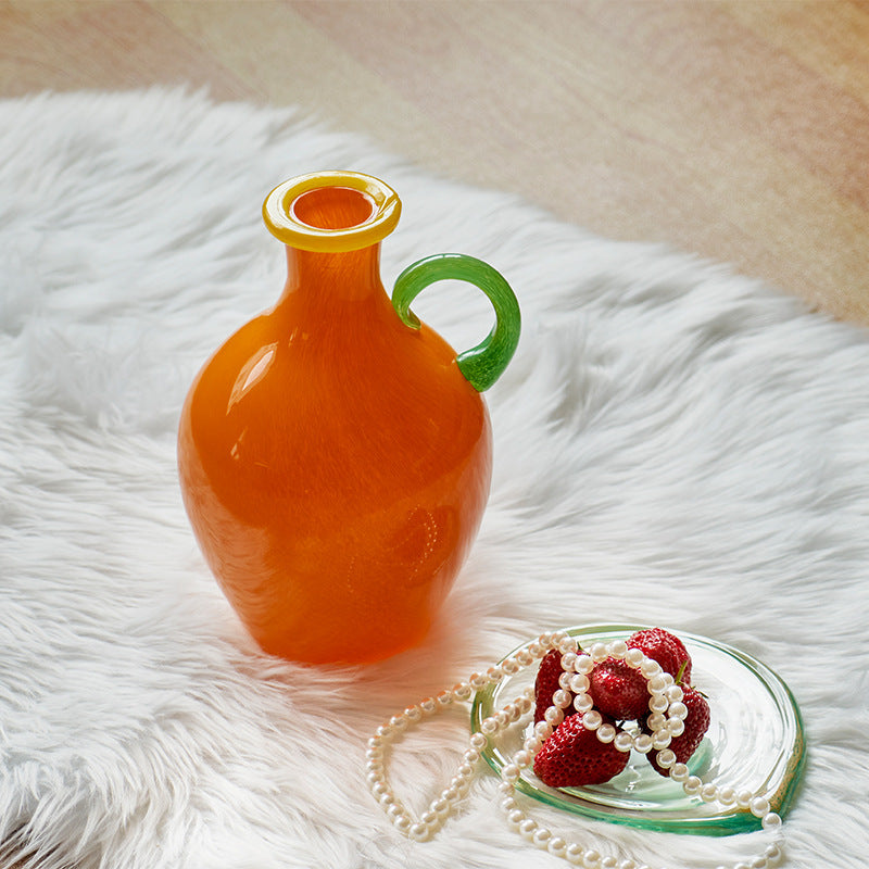 Vintage Style Stained Glass Vase
