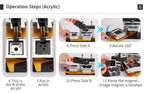 50*50mm Square Custom Photo Magnet Maker Kit - Press Push  Machine, Cutter & 100 Acrylic Pieces Set