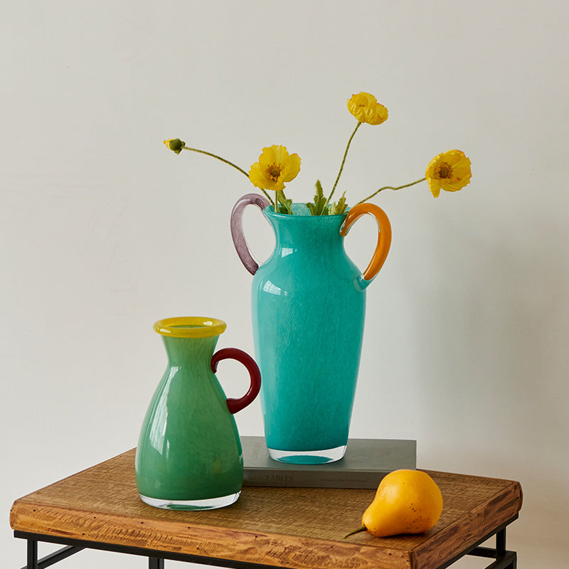 Vintage Style Stained Glass Vase