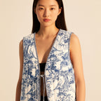 Wildlife Blue Patchwork Vest - Koda Store - Free Shipping