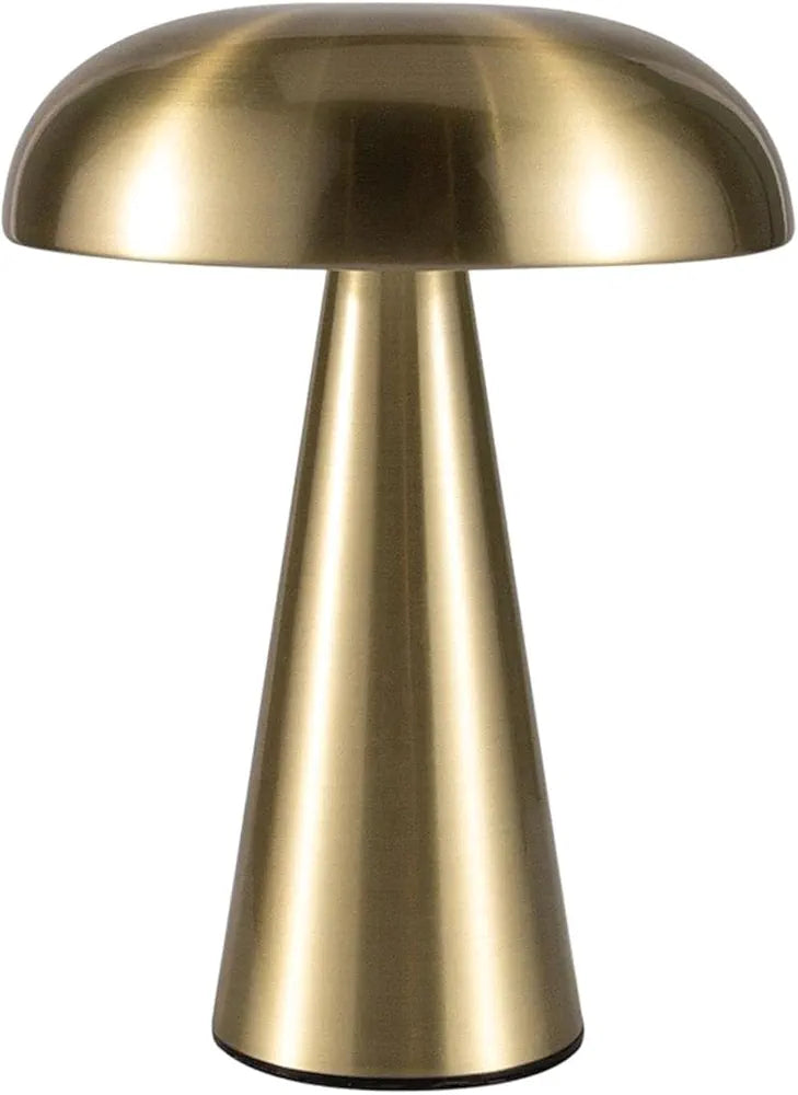 Metal Mushroom Cordless & Dimmable Tabletop Touch Lamp