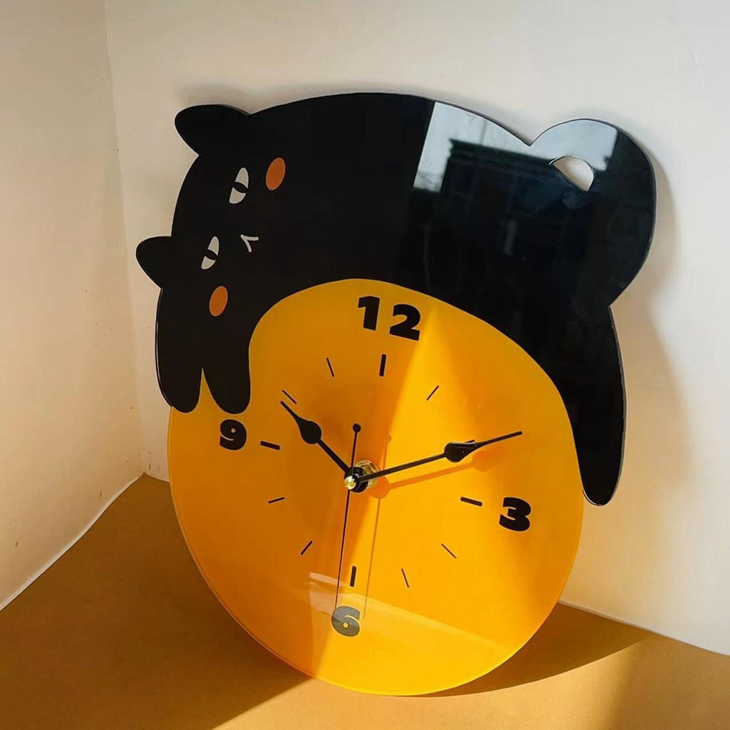 Lazy Black Cat Wall Clock Koda Store
