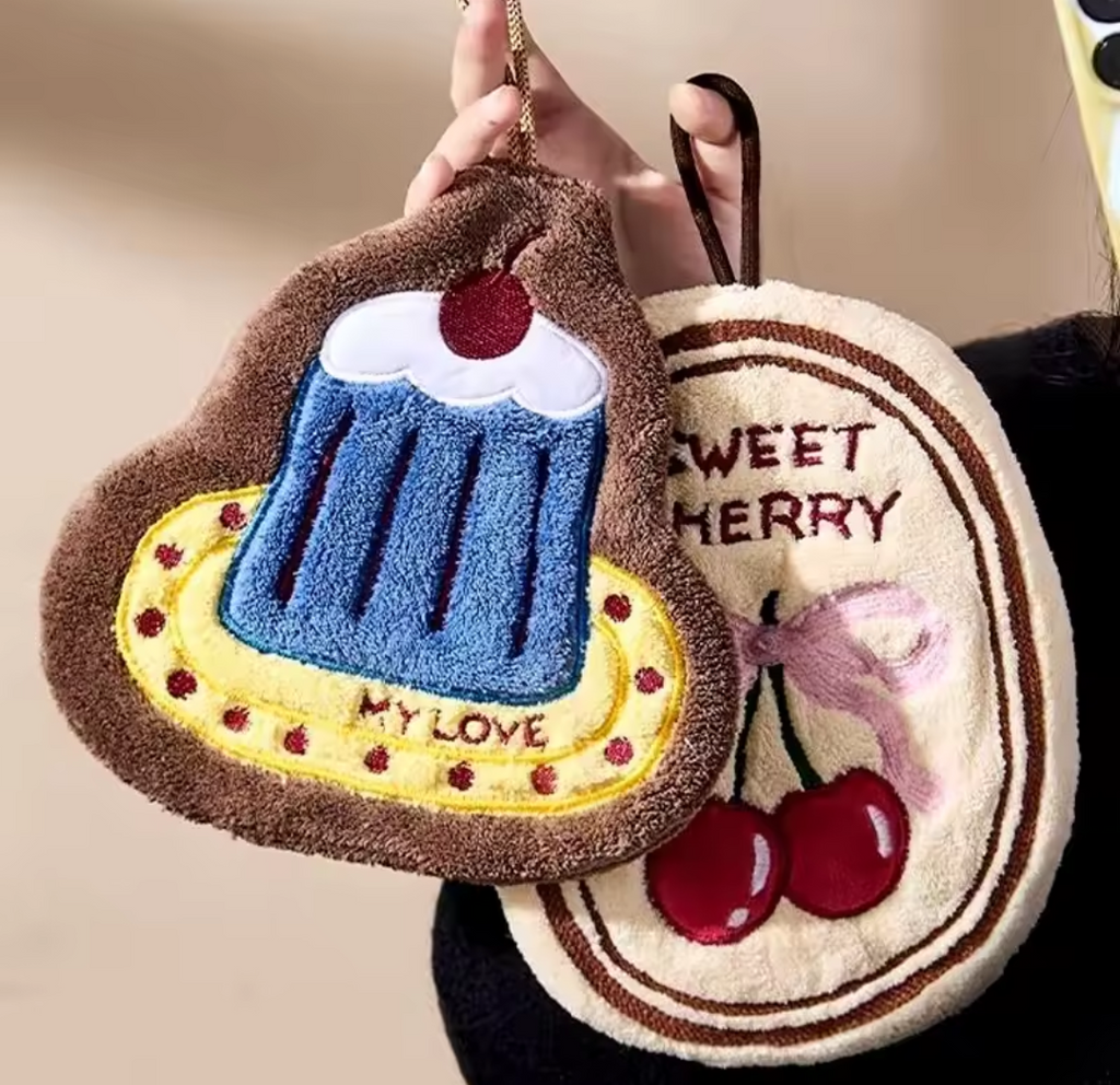 Sweet Cherry & Cupcake Hand Towel Set
