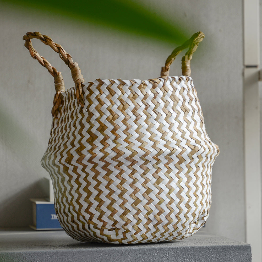 Boho Striped Wicker Storage Basket Koda Fashion & Decor