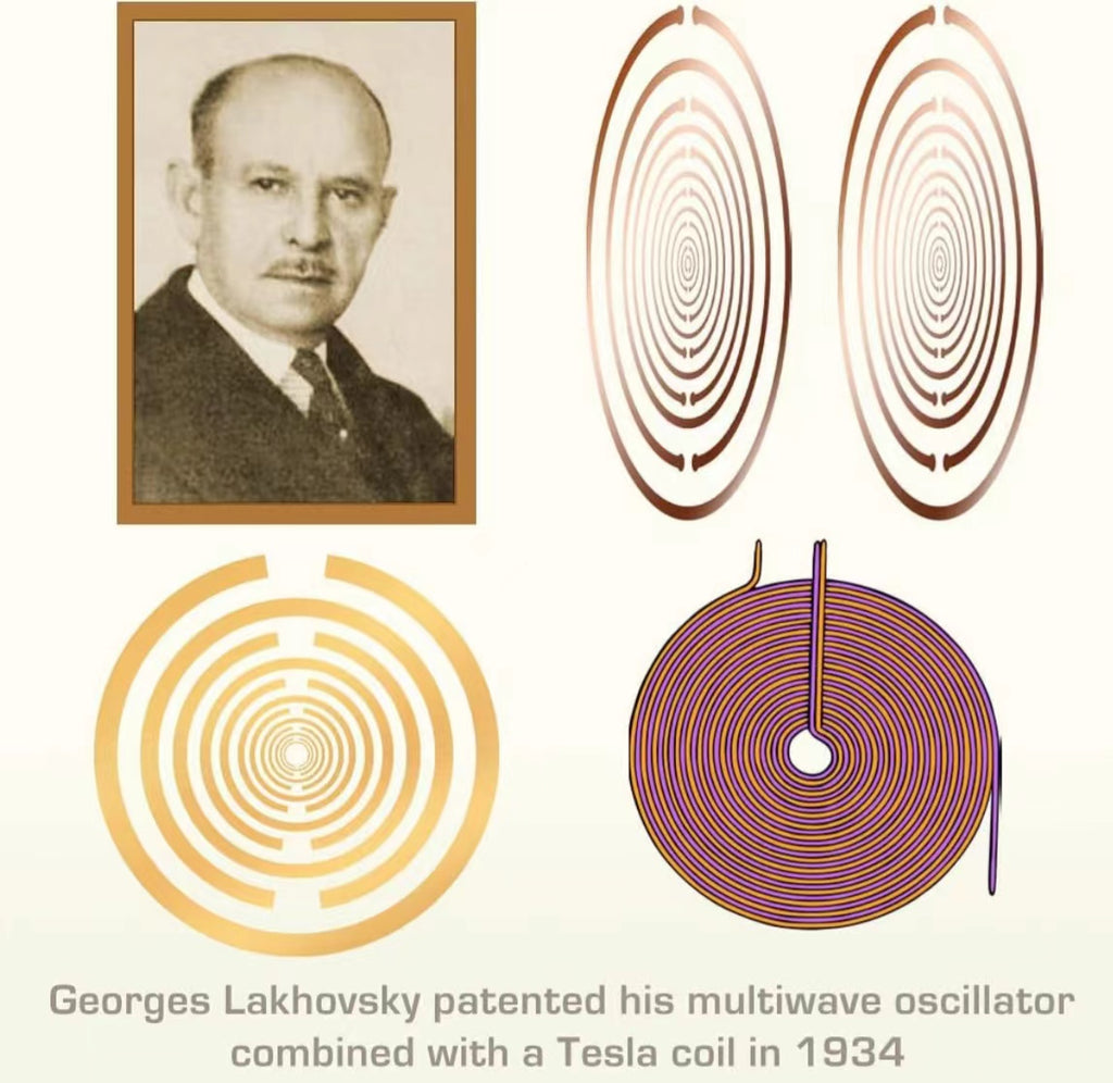 Stainless Steel Spiral Pendant Necklace | Lakhovsky MWO Tesla Coin Design