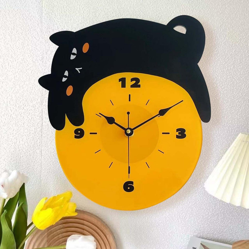Lazy Black Cat Wall Clock Koda Store