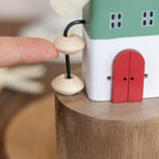 Whimsical Wooden Windmill Tabletop Decor 20cm