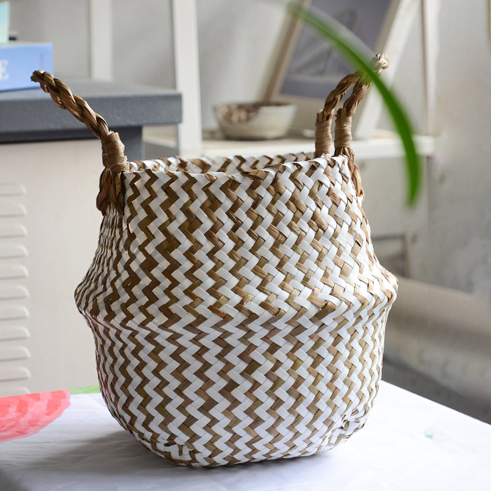 Boho Striped Wicker Storage Basket Koda Fashion & Decor