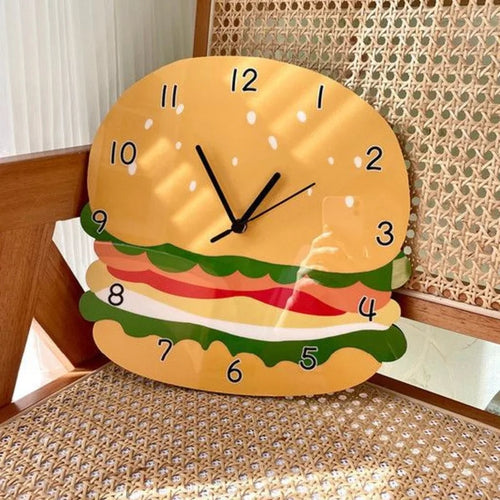 Hamburger Wall Clock Shop name