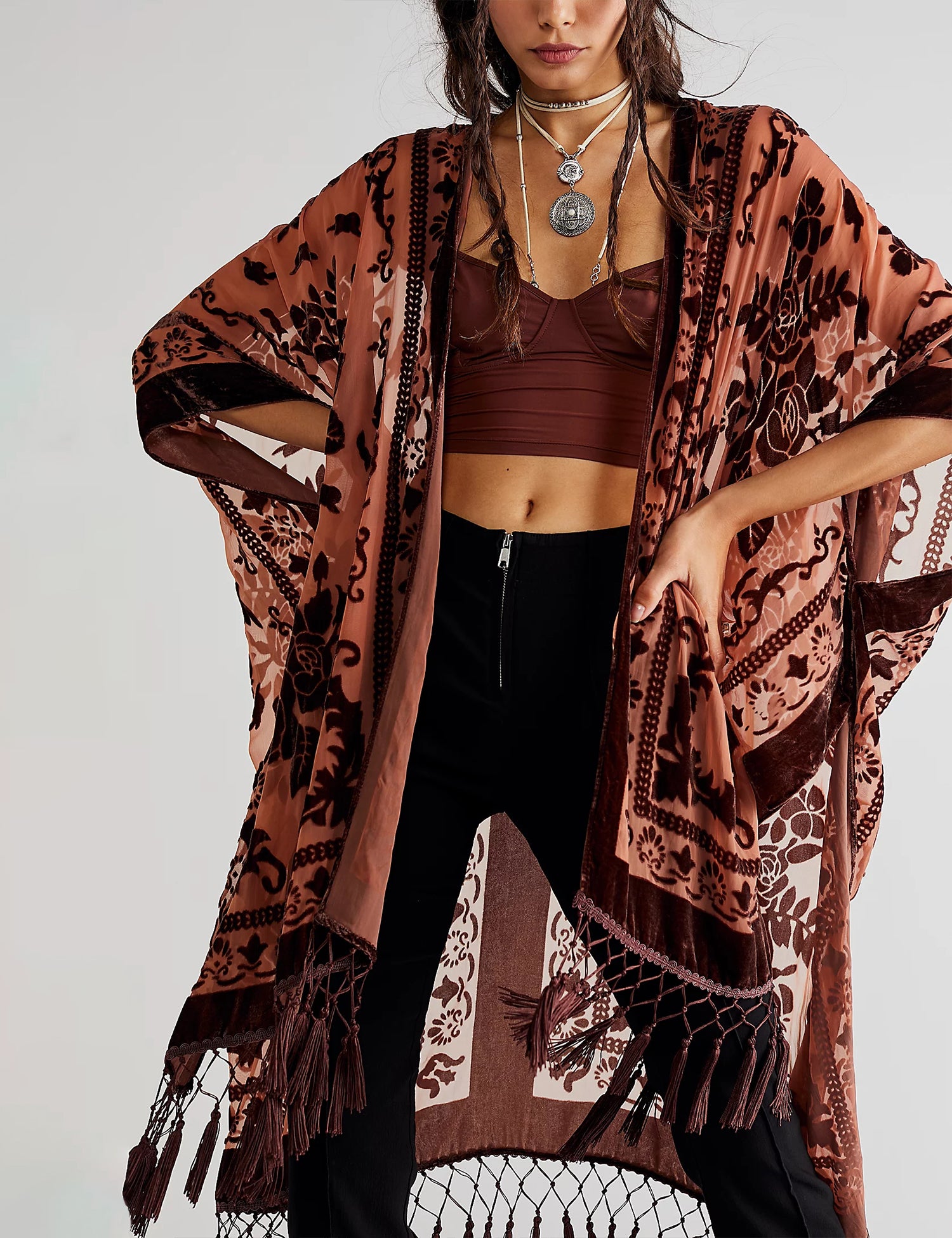 Pixie Hunter Velvet Boho Tassel Kimono | Cultivated Charm For Your Closet & Crib | Free Global Shipping & 30 Day Returns | Women's apparel, jewellery, bags, eclectic home decor & gifting | Checkout Securely with Afterpay & PayPal.