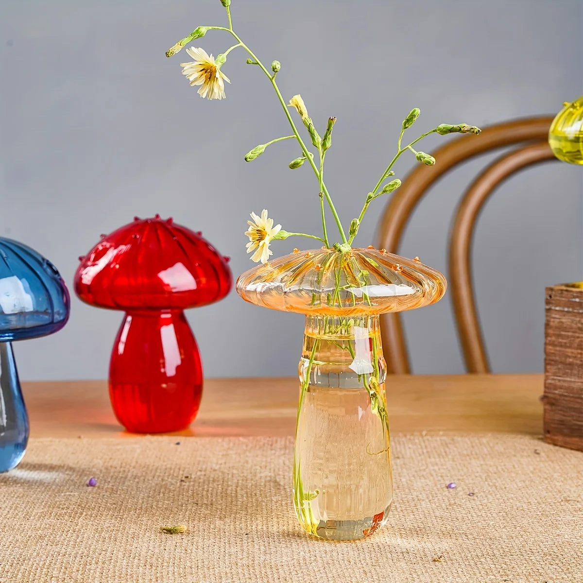 Fairy Mushroom Coloured Glass Vase Shop name