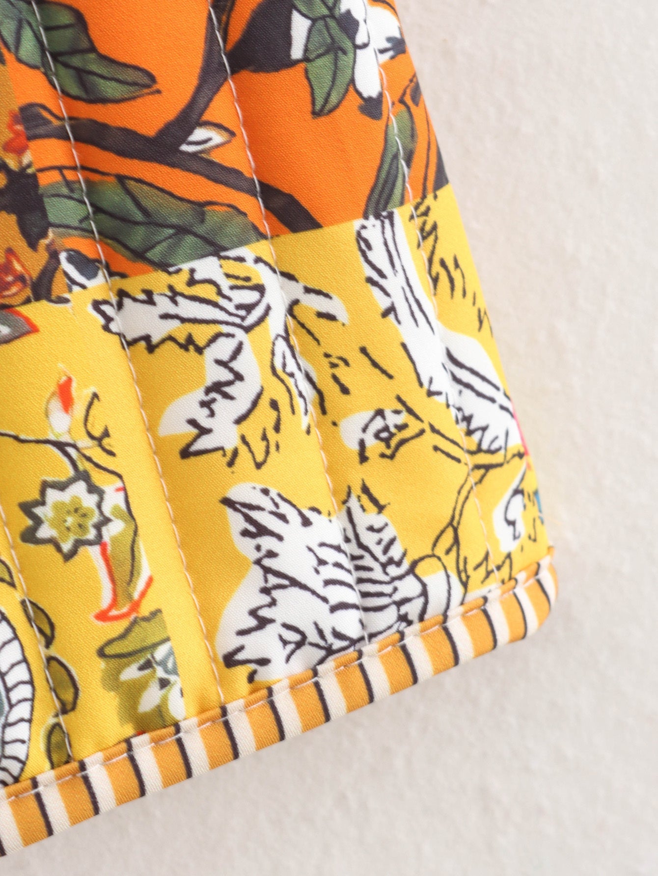 Retro Quilted Patchwork Print Vest - Autumn Shop name