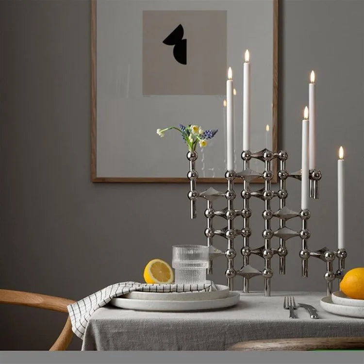 Stackable Molecular Structure Metal Taper Candle Holder Koda Store